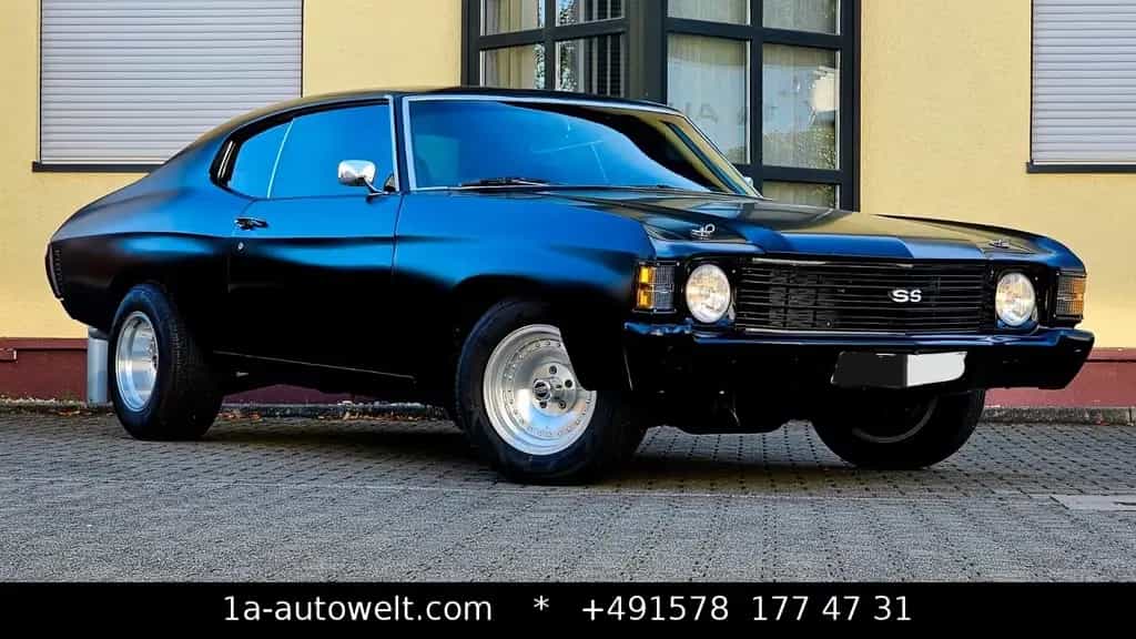 Chevrolet Chevelle SS Restauriert Schwarz Matt Metall 07/1972-photo-0