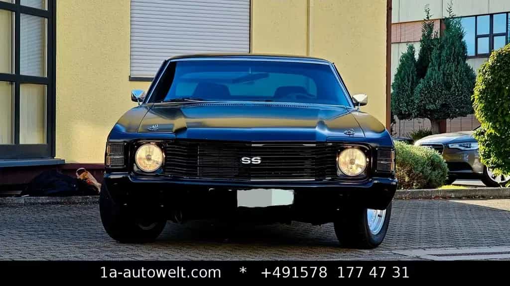 Chevrolet Chevelle SS Restauriert Schwarz Matt Metall 07/1972-photo-2