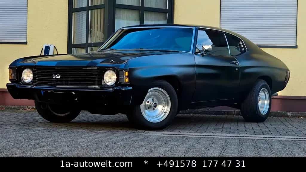 Chevrolet Chevelle SS Restauriert Schwarz Matt Metall 07/1972-photo-4