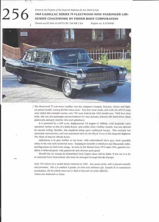 Cadillac Fleetwood S75 das orig.Fzg. des Schah v. Persien 07/1965-photo-11