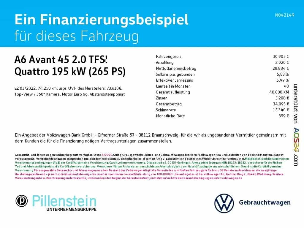 Audi A6 Avant 45 2.0 TFSI Quattro S-Tronic 360°KAMERA 03/2022-photo-1