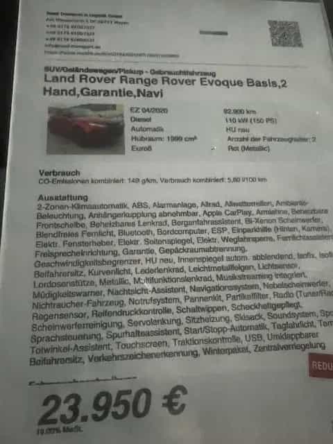 Land Rover Range Rover Rover Evoque Basis,2 Hand,Garantie,Navi 04/2020-photo-17