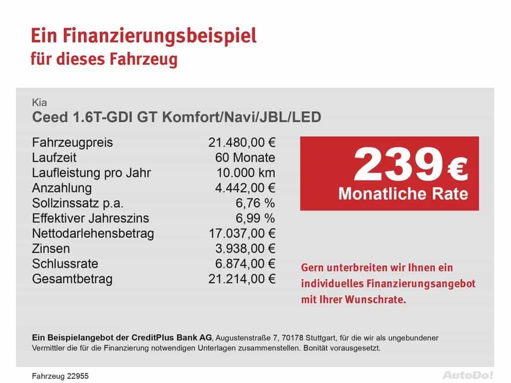 Kia Ceed 1.6T-GDI GT Komfort/Navi/JBL/LED Bluetooth 09/2021-photo-4