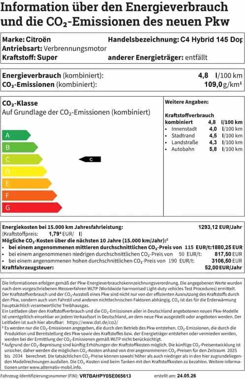 Citroën C4 Hybrid 145 Doppelkupplung 6-Gang MAX Allwette 01/2026-photo-30