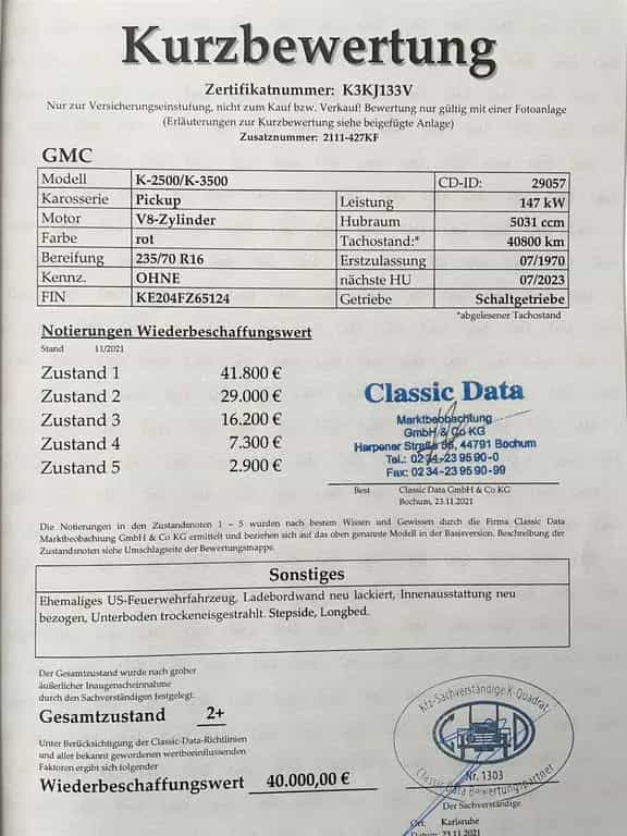GMC Sierra , 2500, V8, Allrad, K20, original 40800 km 07/1970-photo-37