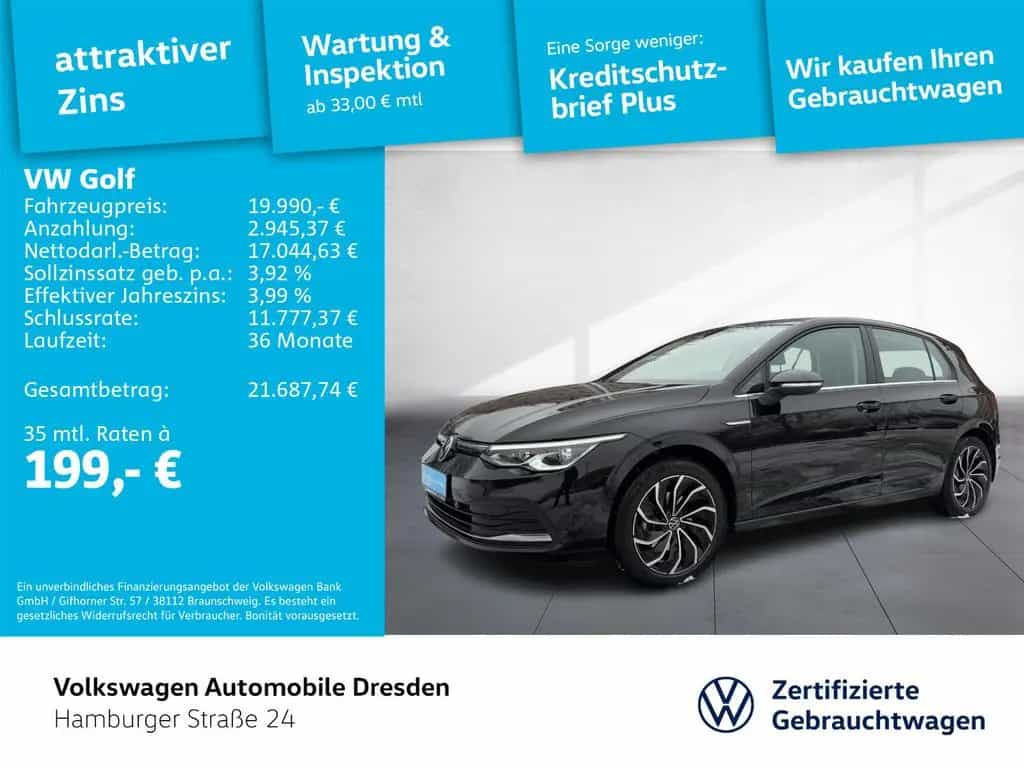 Volkswagen Golf VIII Style 1.5 eTSI DSG LED PDC MASSAGE TRA 02/2021-photo-1