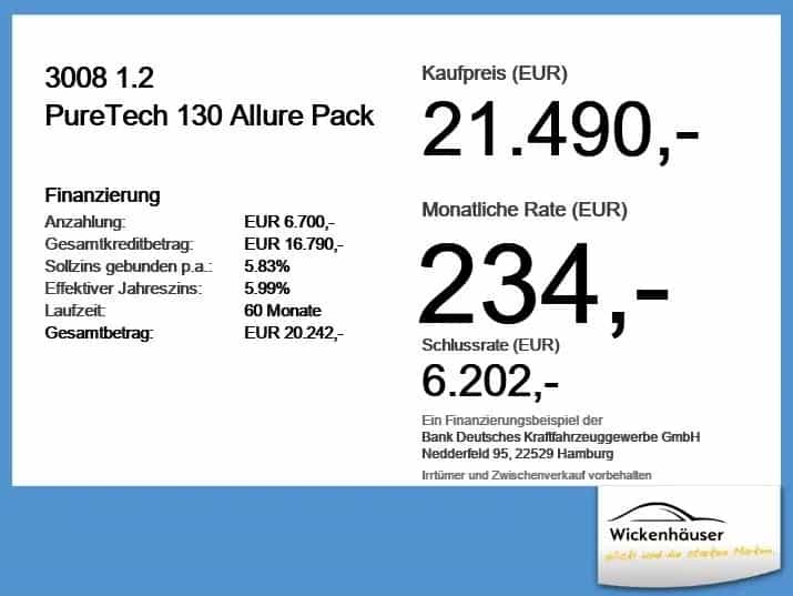Peugeot 3008 1.2 PureTech 130 Allure Pack Kamera+Navi+SH 09/2023-photo-2