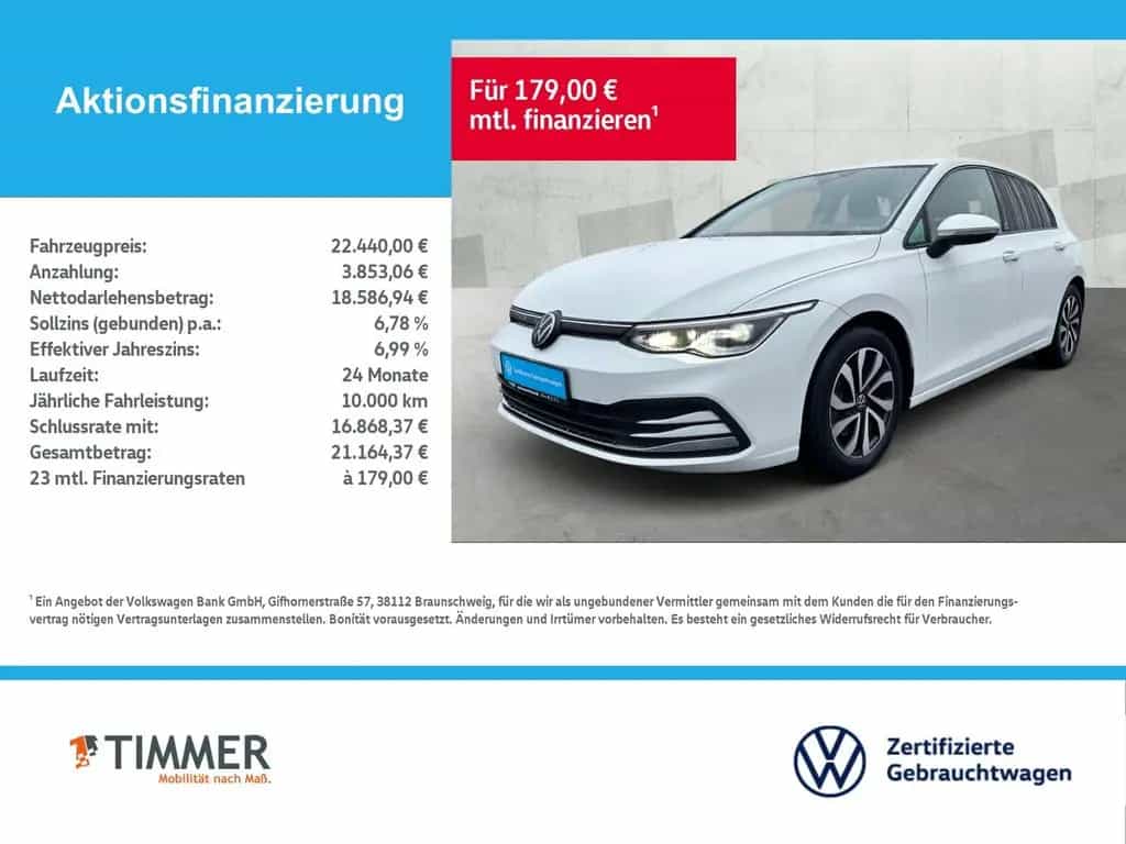 Volkswagen Golf VIII 1.5 TSI ACTIVE +AHK +LED +ACC +RKAM +V 12/2022-photo-1