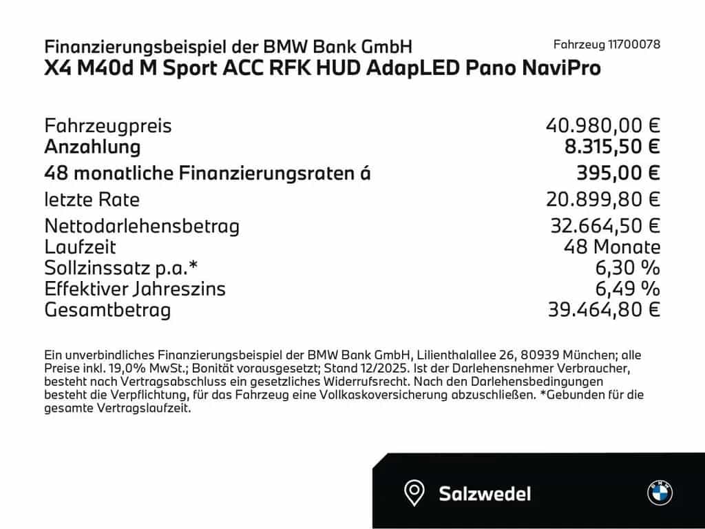BMW X4 M40d M Sport ACC RFK HUD AdapLED Pano NaviPro 01/2020-photo-1