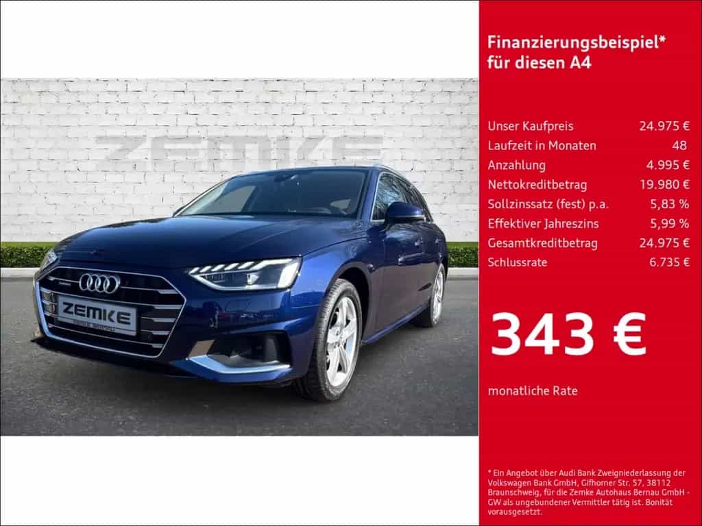Audi A4 Avant 40 TDI S-tronic quattro advanced AHK-kl 03/2020-photo-0