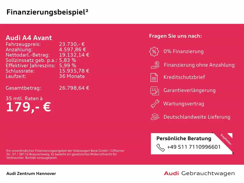 Audi A4 Avant advanced 40 TDI AHK Navi virtual LED DA 01/2023-photo-1