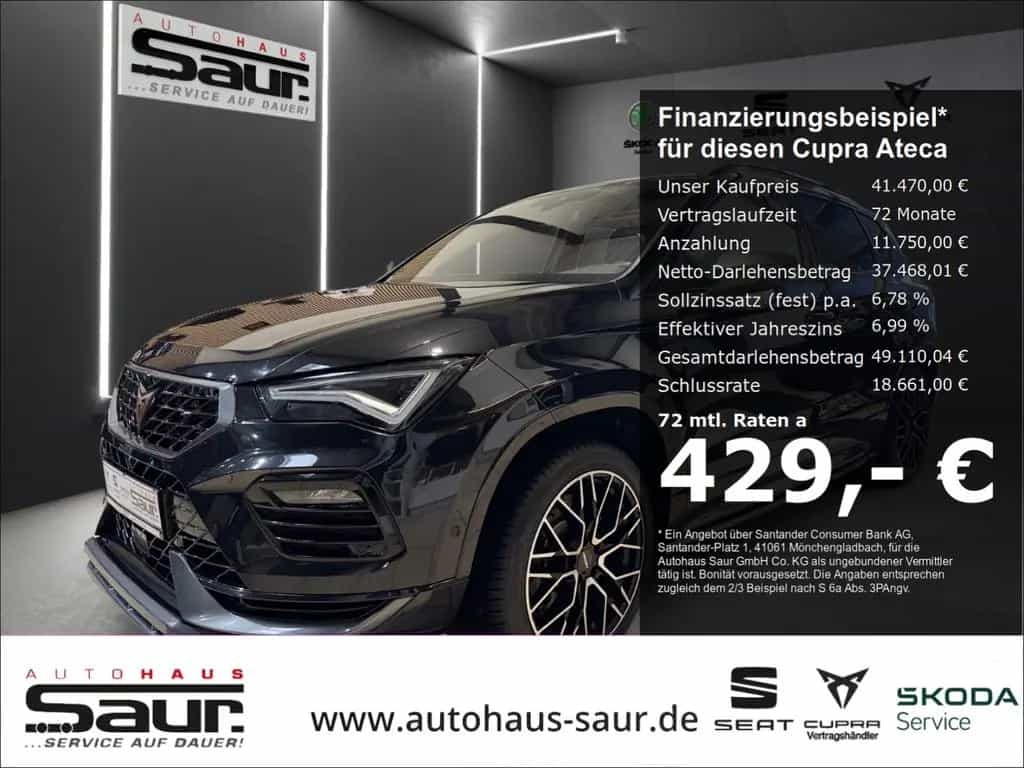 Cupra Ateca VZ 2.0 TSI 4Drive DSG AHK AKRAPOVIC MAXTON 03/2024-photo-1