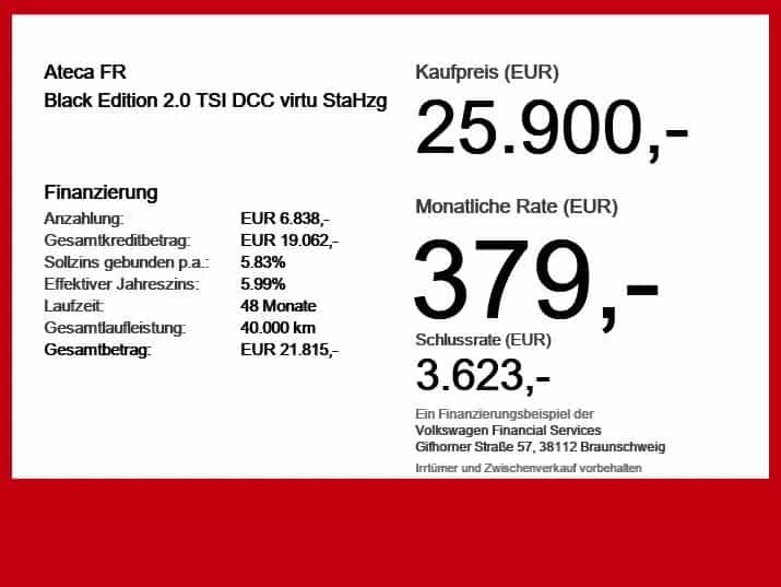 Seat Ateca FR Black Edition 2.0 TSI DCC virtu StaHzg 08/2020-photo-2