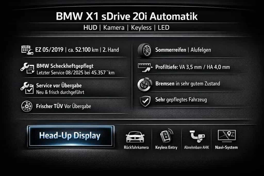 BMW X1 sDrive20i AUTOMATIK*HUD*KAMERA*AHK*KEYLESS 05/2019-photo-1