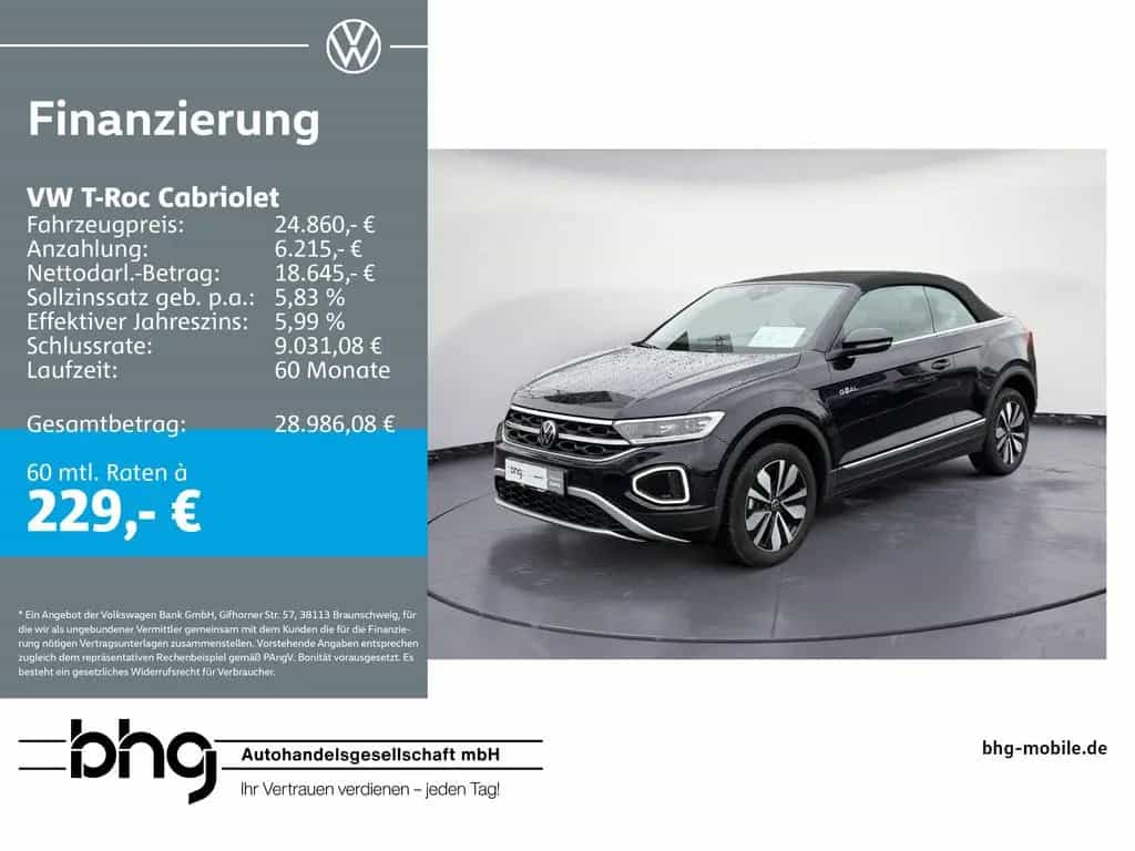 Volkswagen T-Roc Cabriolet 1.0 TSI Goal ACC PDC SHZ CARPLAY 04/2025-photo-0