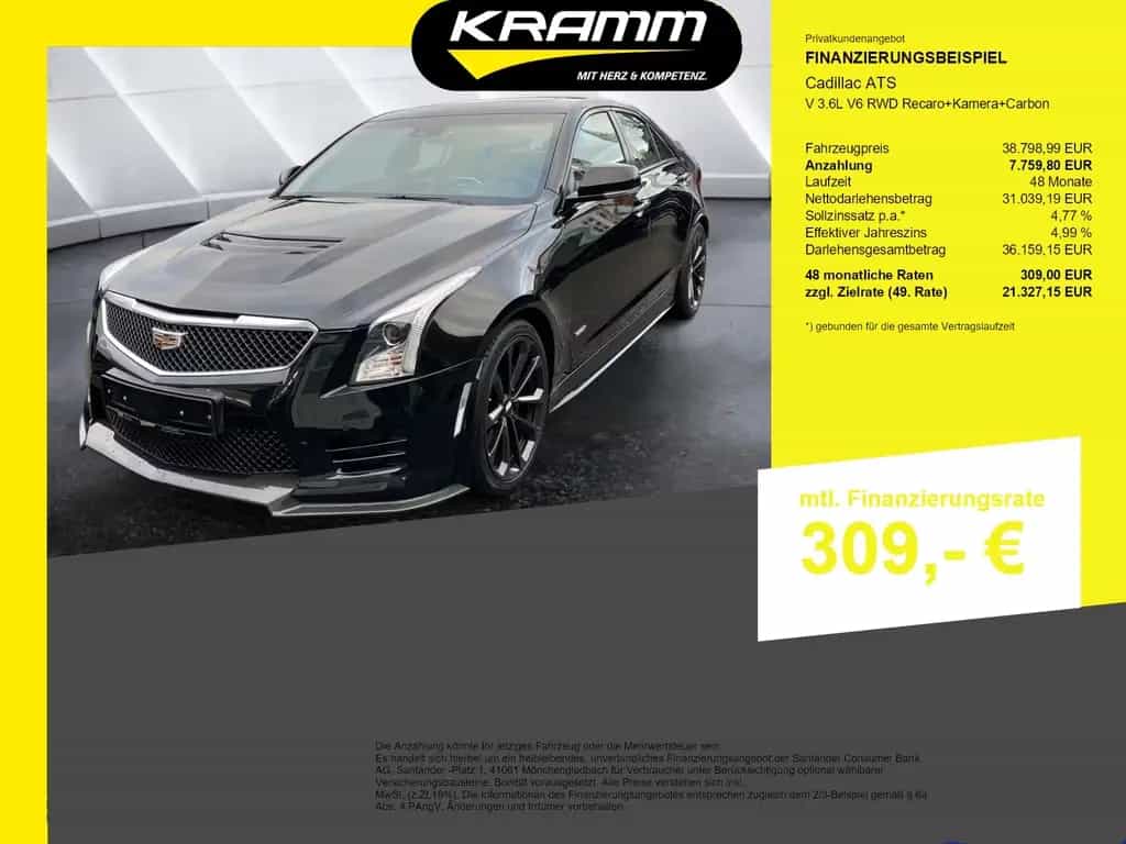 Cadillac ATS V 3.6L V6 RWD Recaro+Kamera+Carbon 07/2019-photo-0
