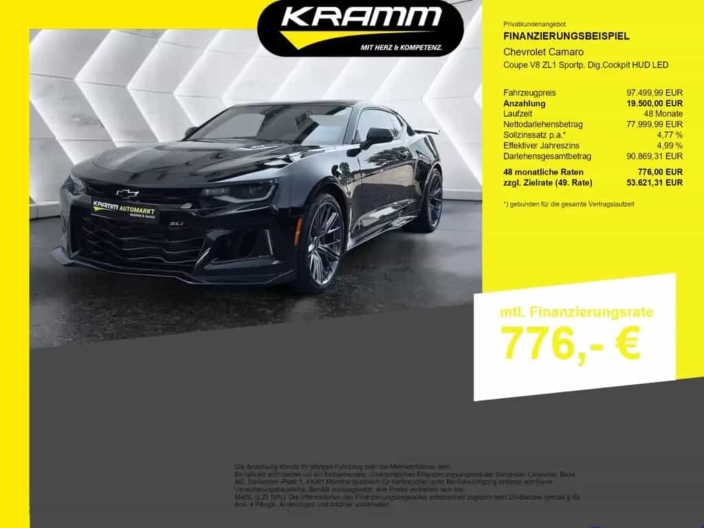 Chevrolet Camaro Coupe V8 ZL1 Sportp. Dig.Cockpit HUD LED 10/2024-photo-0