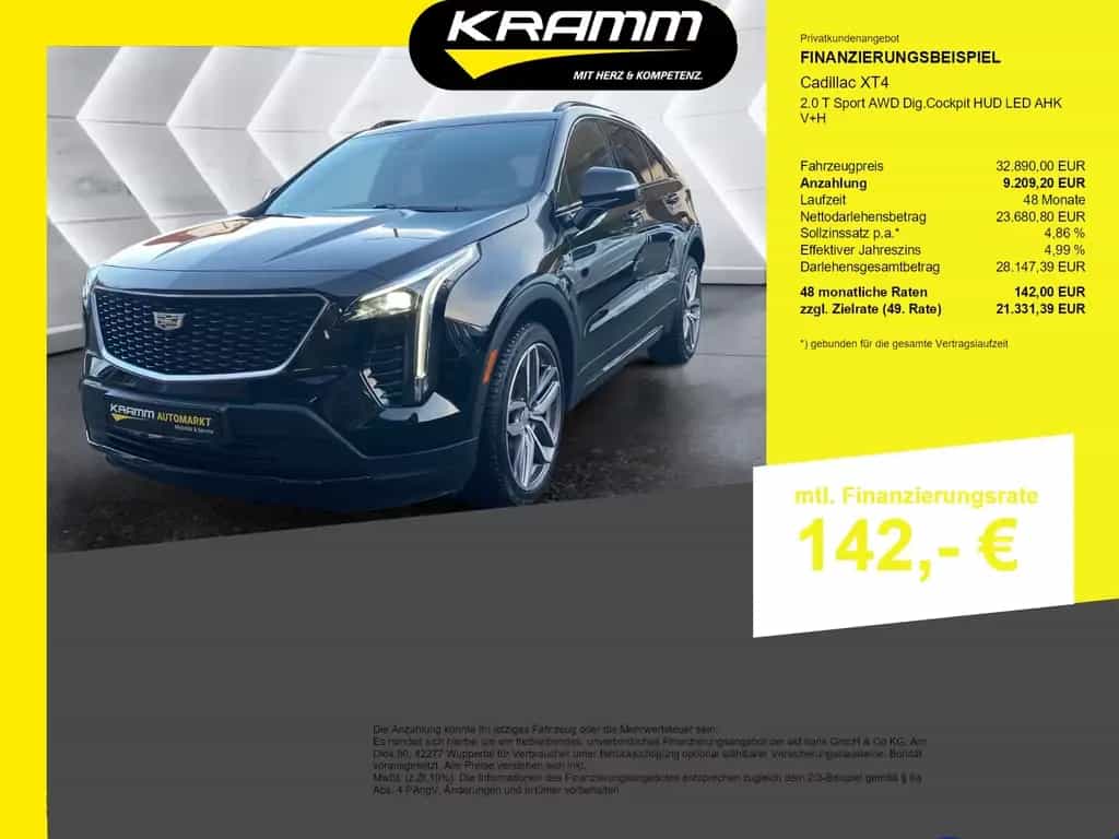 Cadillac XT4 2.0 T Sport AWD Dig.Cockpit HUD LED AHK V+H 06/2022-photo-0