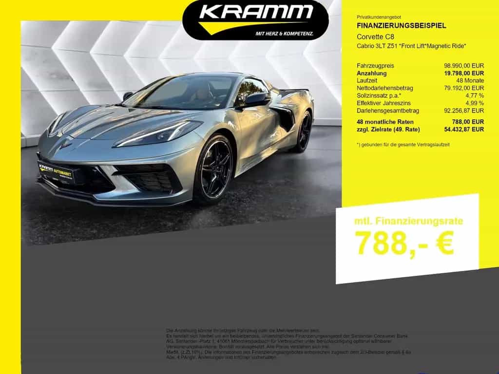 Corvette C8 Cabrio 3LT Z51 *Front Lift*Magnetic Ride* 12/2022-photo-0