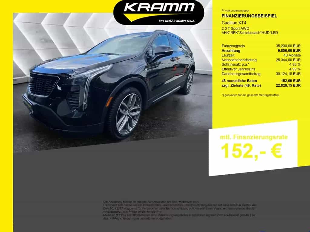 Cadillac XT4 2.0 T Sport AWD AHK*RFK*Schiebedach*HUD*LED 12/2022-photo-0