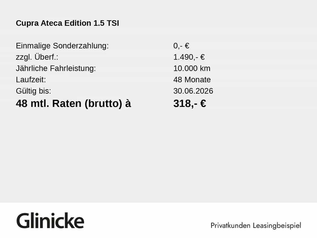 Cupra Ateca 1.5 TSI Tribe Edition DSG, AHK, RFK null-photo-1