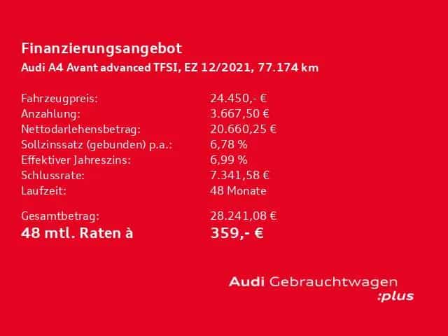 Audi A4 Avant 45 TFSI quattro advanced Pano+LED+PDC 12/2021-photo-19