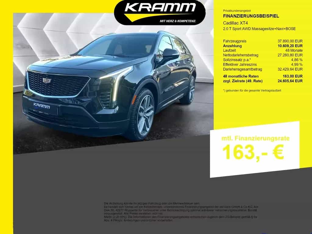 Cadillac XT4 2.0 T Sport AWD Massagesitze+Navi+BOSE 09/2023-photo-0