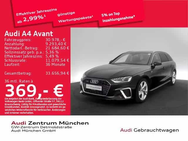 Audi A4 Avant 40 TFSI qu. S tronic 2x S line Matrix/V 07/2024-photo-0