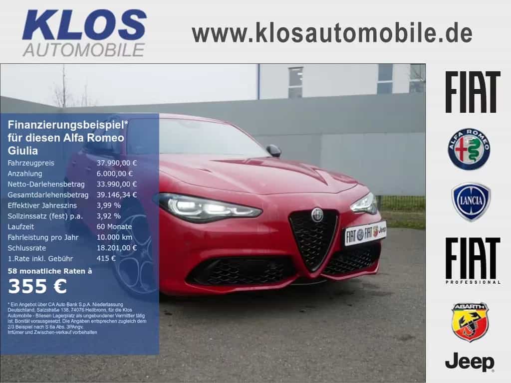 Alfa Romeo Giulia COMPETIZIONE 2.0 TURBO 16V 280 PS AT8 Q4 08/2023-photo-0