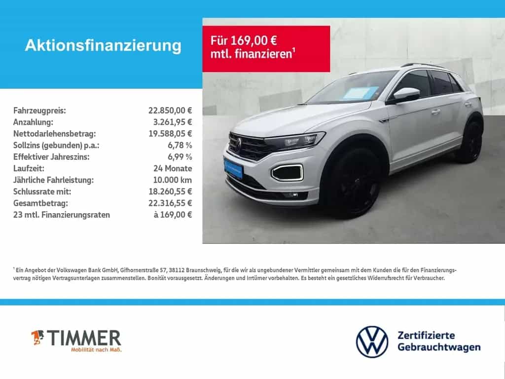 Volkswagen T-Roc 1.5 TSI R-LINE +AHK +LED +ACC +VIRTUAL +SH 01/2022-photo-1