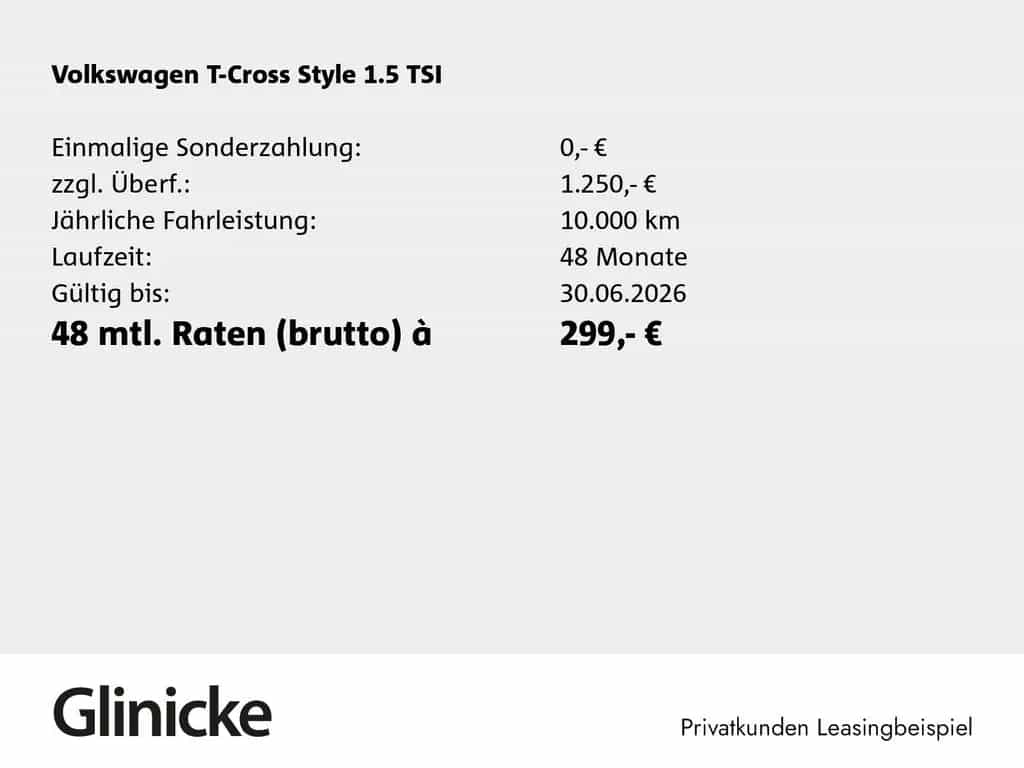 Volkswagen T-Cross Style 1.5 TSI ACT (150 PS) DSG | AHK null-photo-1