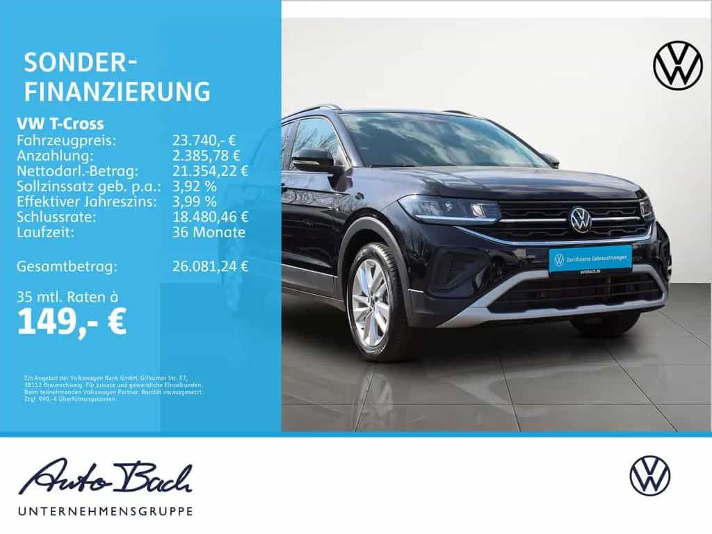 Volkswagen T-Cross 1.0 TSI DSG Goal, Navi, LED, AHK, App-Co 06/2025-photo-1