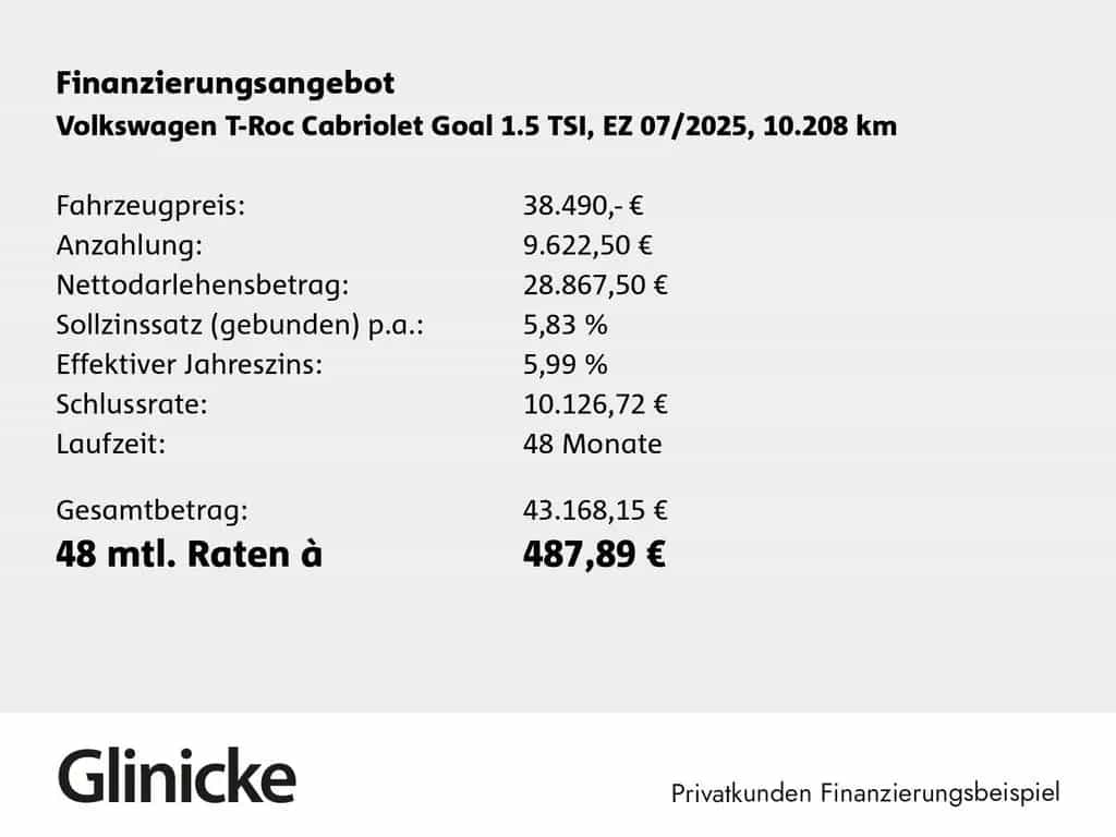 Volkswagen T-Roc Cabriolet Goal 1.5 TSI DSG, AHK, STANDHEIZ 07/2025-photo-1
