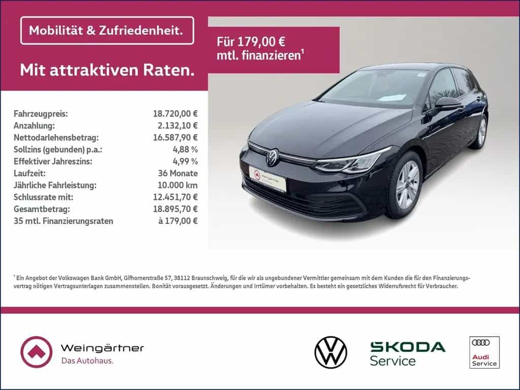 Volkswagen Golf VIII 1.0 eTSI Life IQ.Drive, Massage, LED., 06/2022-photo-0