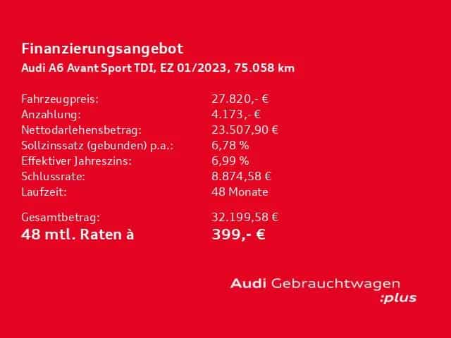 Audi A6 Avant 40 TDI Sport AHK+LED+PDC+SitzH+MMI-Plus 01/2023-photo-19
