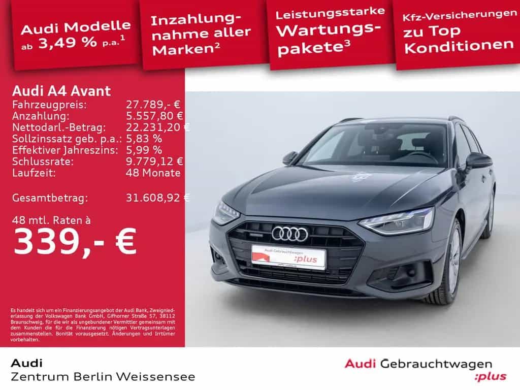 Audi A4 Avant 45 TFSI S-TRO*ADVANCED*LED*NAVI*RFK*APP 07/2022-photo-1