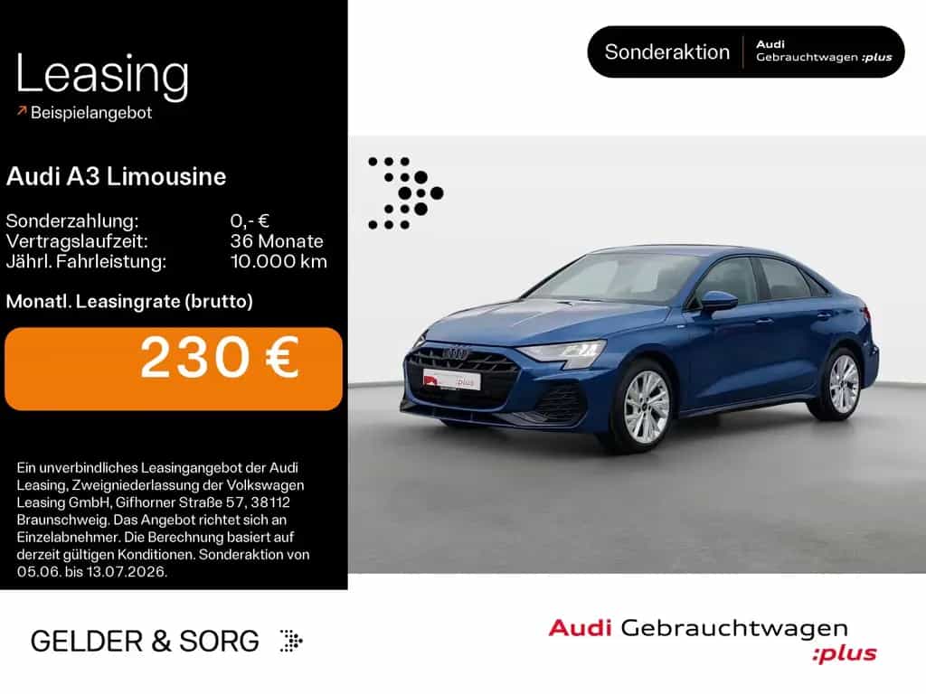 Audi A3 Limousine 30 TFSI S line LED*RFK*ACC*Virtual 06/2025-photo-0