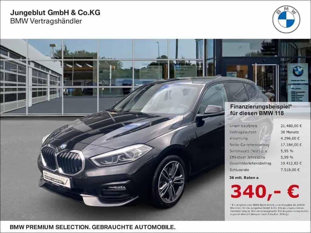 BMW 1 Series 118 d Sport Line Sitzhg./LED-Scheinw./LiveCockpi 01/2020-photo-0