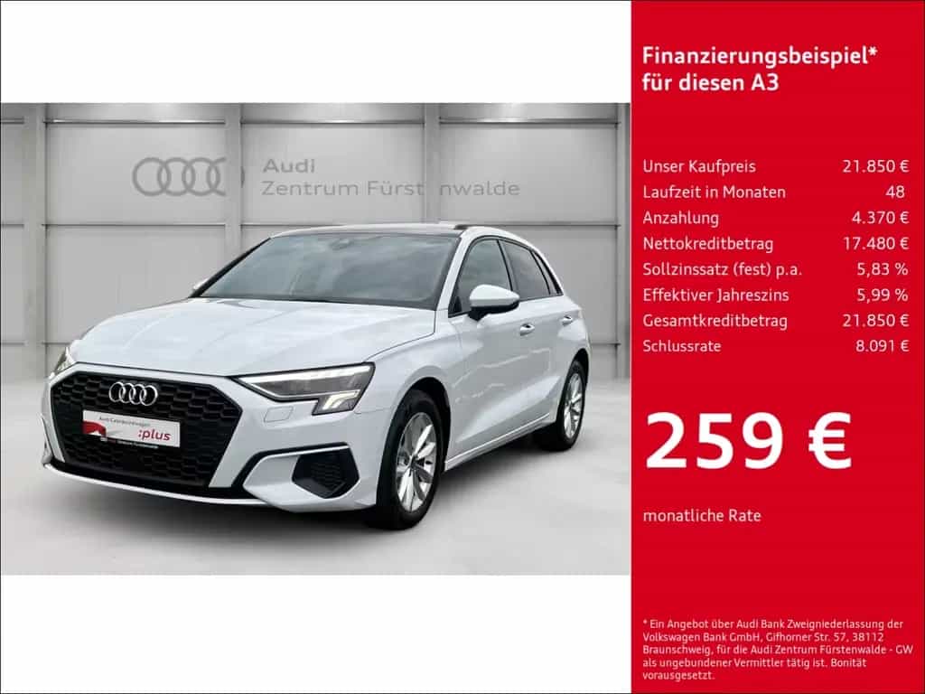 Audi A3 Sportback 30 TDI S tronic El. Panodach Navi D 04/2022-photo-0