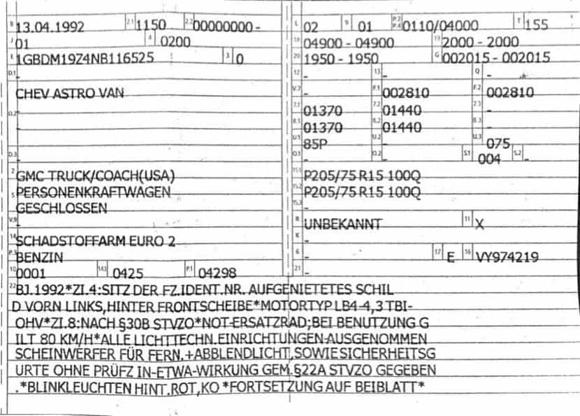Chevrolet Chevy Astro Van Hochdach Overland | Höhergeleg 04/1992-photo-11