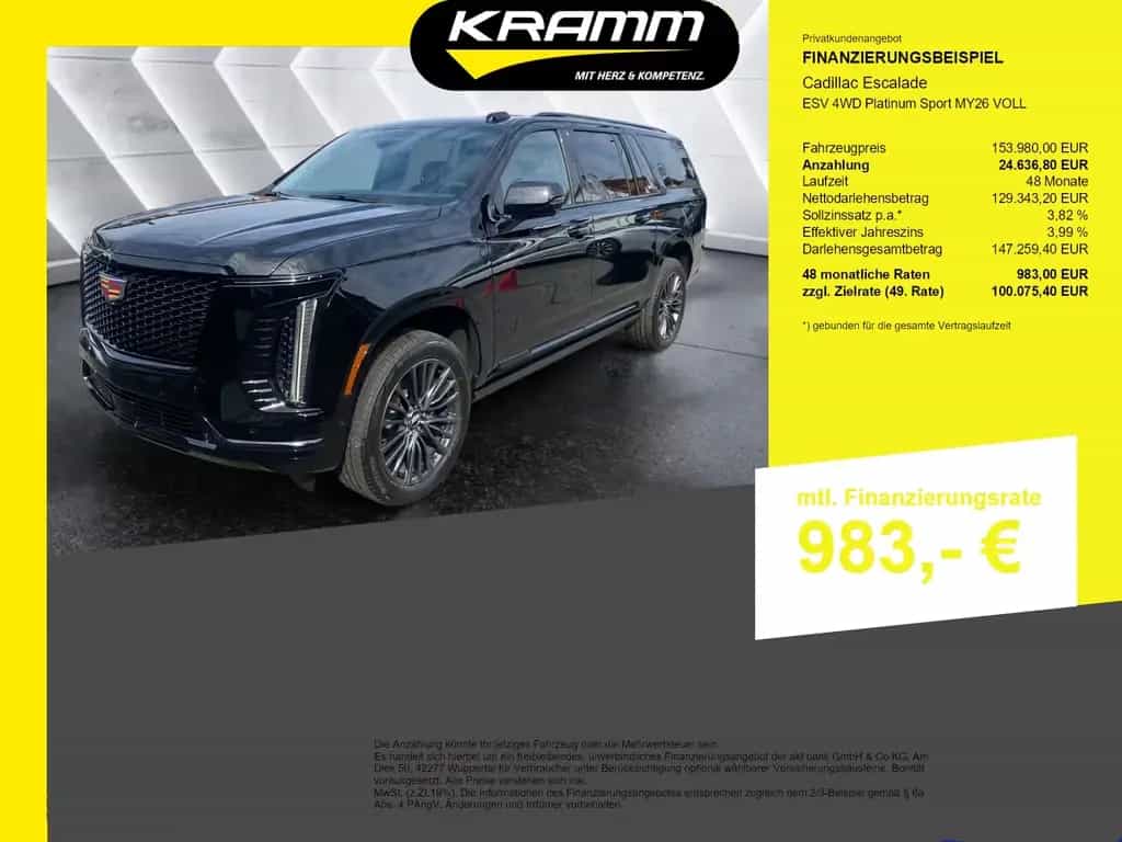 Cadillac Escalade ESV 4WD Platinum Sport MY26 VOLL null-photo-0