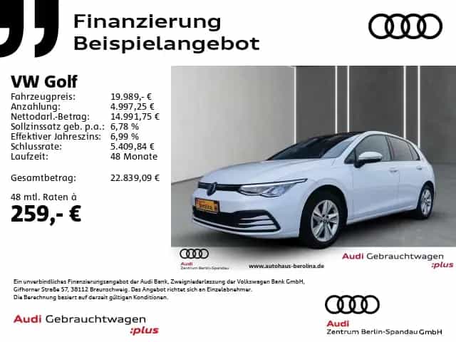 Volkswagen Golf VIII 1.0 eTSI Life DSG *PANO*NAV*ACC*SHZ* 05/2022-photo-0