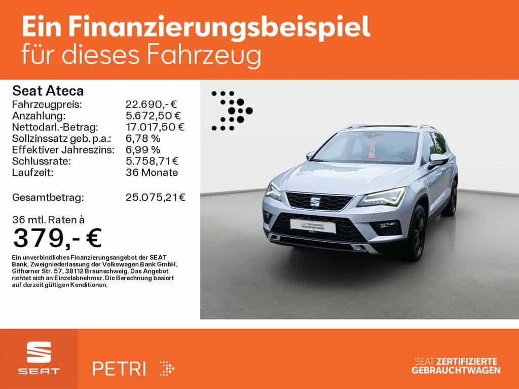 Seat Ateca 2.0 TSI Xcellence 4Drive*PANO*KAM*LED*NAV* 05/2019-photo-1