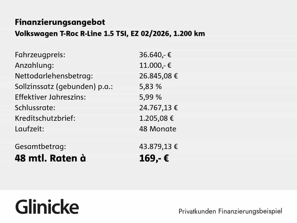 Volkswagen T-Roc R-Line 1.5 TSI DSG Matrix+Rückfahrk.+Navi+ 02/2026-photo-1