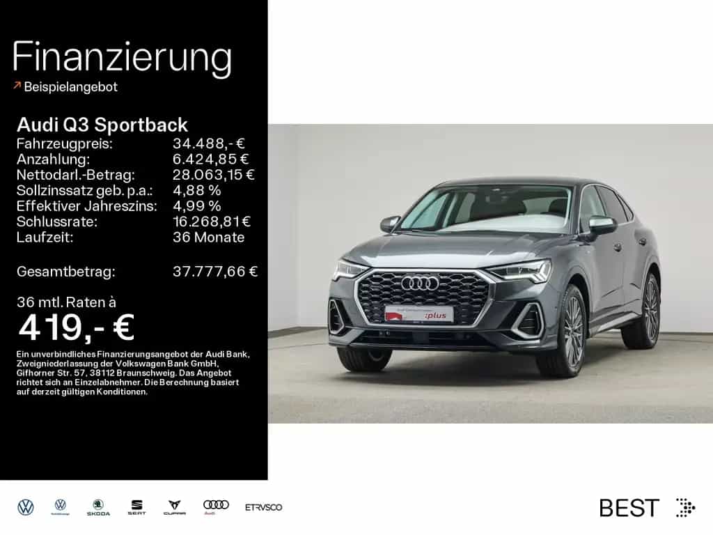 Audi Q3 Sportback S line 40 TFSI qu. AHK, Kamera, ACC 09/2022-photo-0