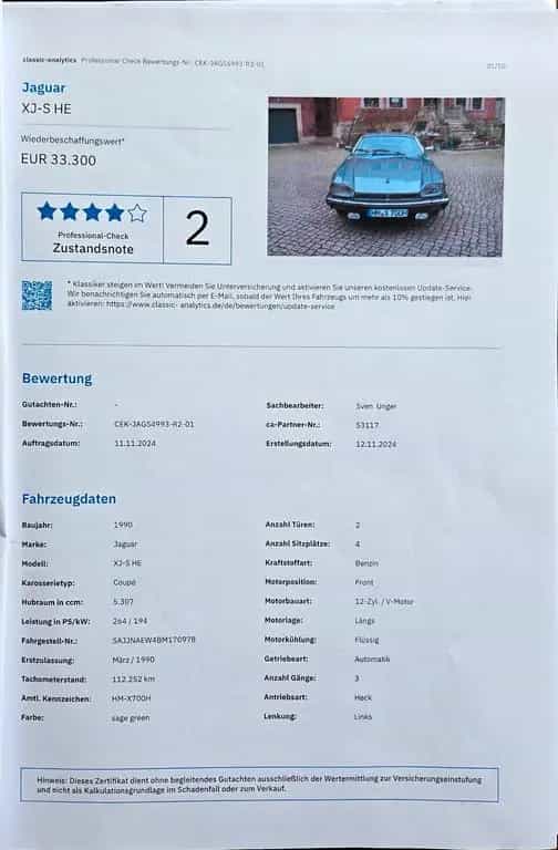 Jaguar XJS V12 Liebhaberfzg. H-Kennzeichen 03/1990-photo-11