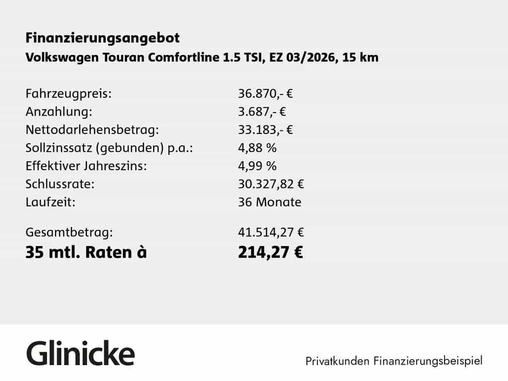 Volkswagen Touran Comfortline 1.5 TSI (150 PS) DSG | 7-Si. 03/2026-photo-1