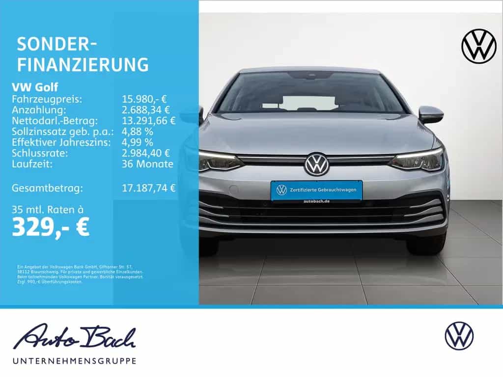 Volkswagen Golf VIII Life 1.5TSI Navi LED ACC CarPlay EPH 04/2020-photo-1