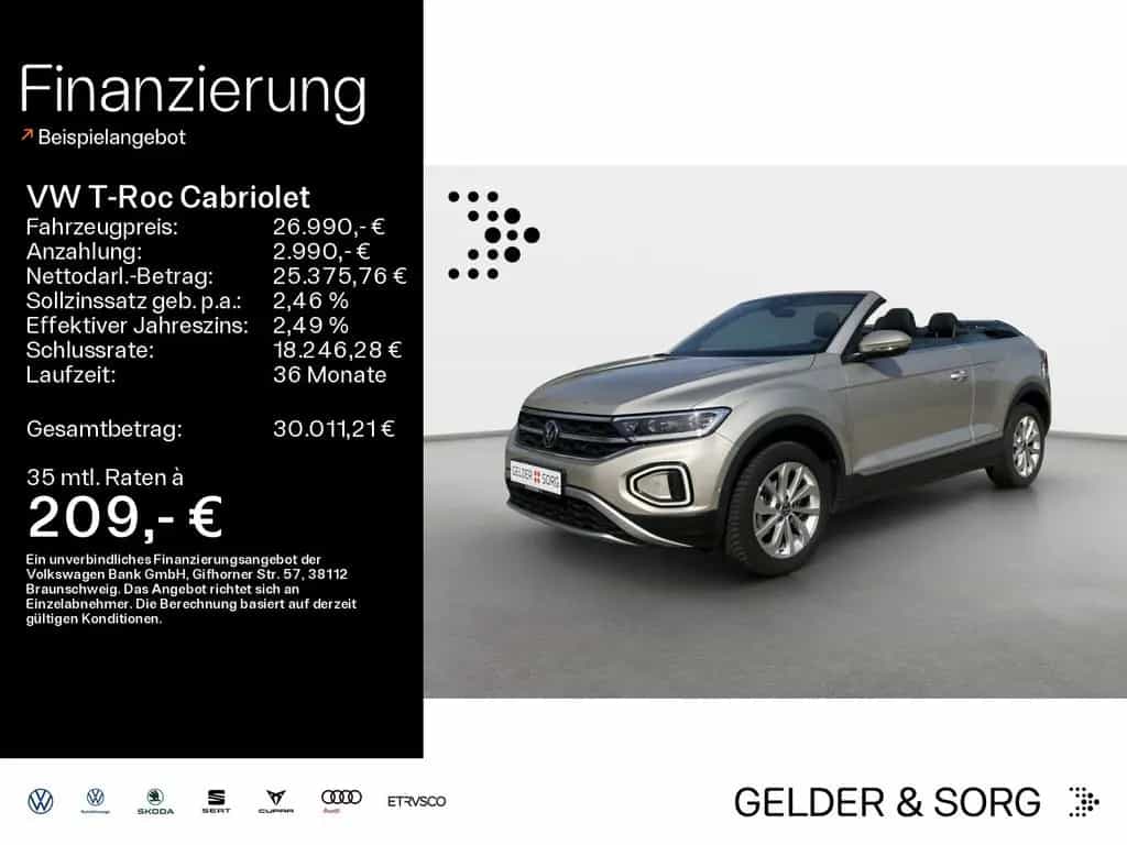 Volkswagen T-Roc Cabriolet 1.0 TSI Style AHK*LED*Navi*RFK 12/2024-photo-0