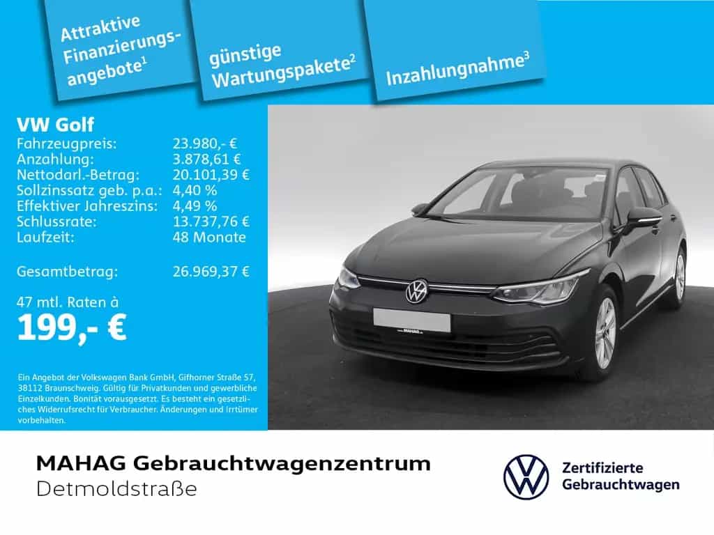 Volkswagen Golf VIII Life 2.0 TDI LED Navi ParkPilot App DS 02/2023-photo-0